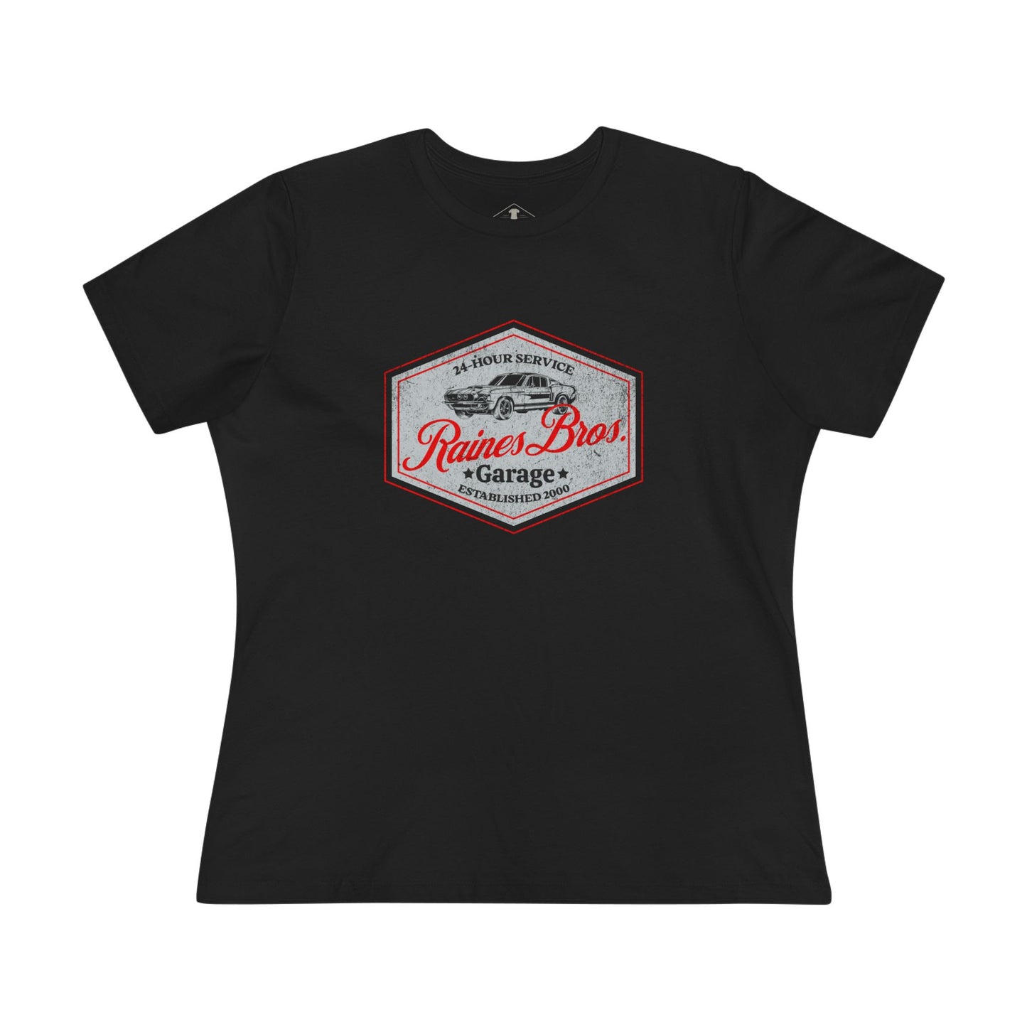 Raines Brothers Garage Black Womens T-Shirt