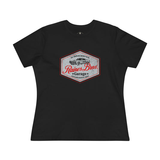 Raines Brothers Garage Black Womens T-Shirt