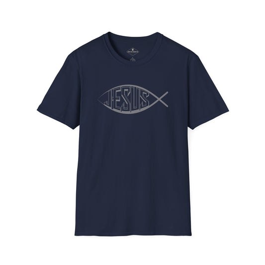 Jesus Fish Navy Blue T-Shirt
