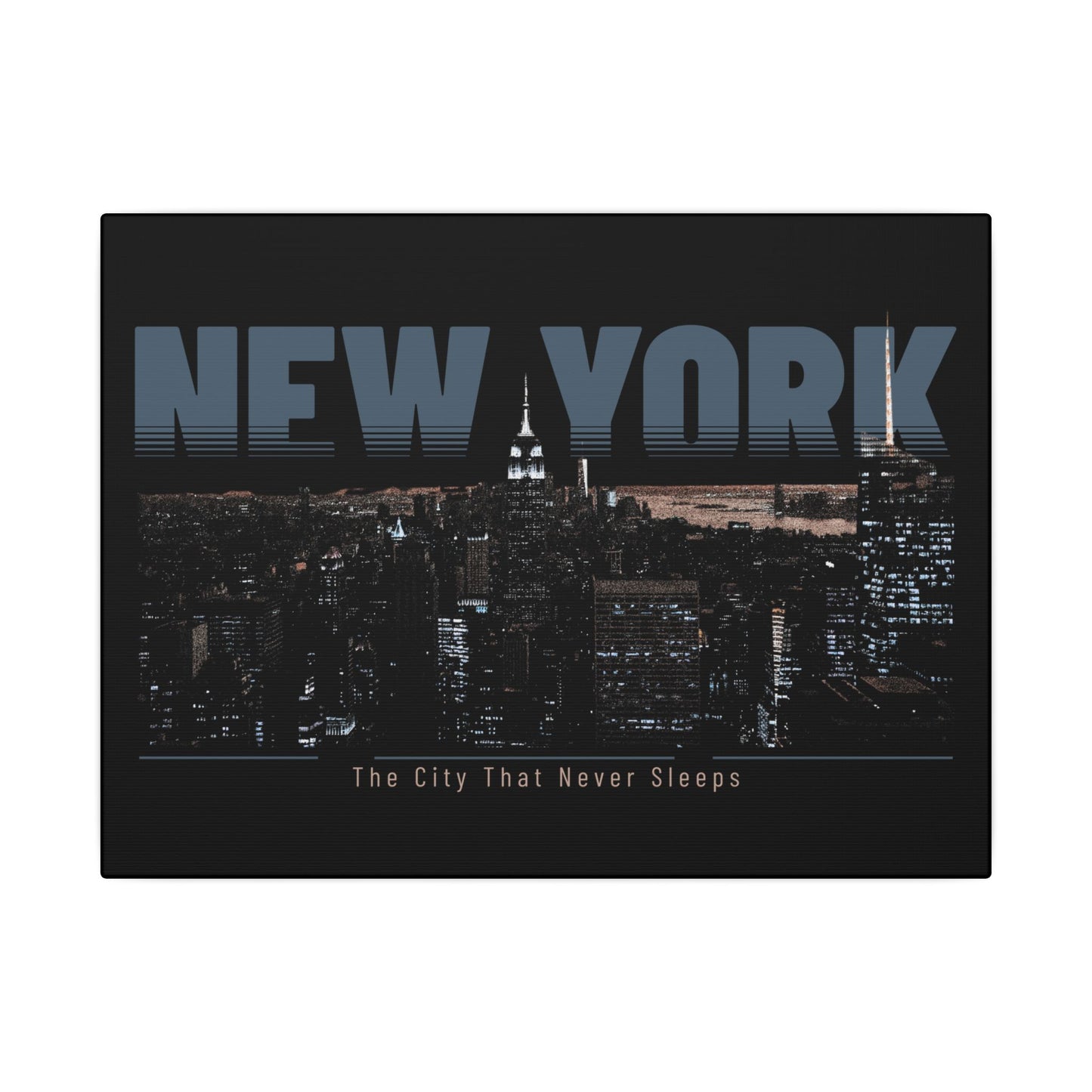 New York City Black Wall Canvas