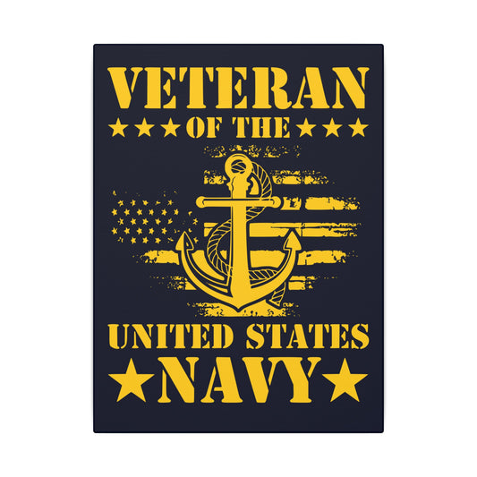 US Navy Veteran Blue Wall Canvas