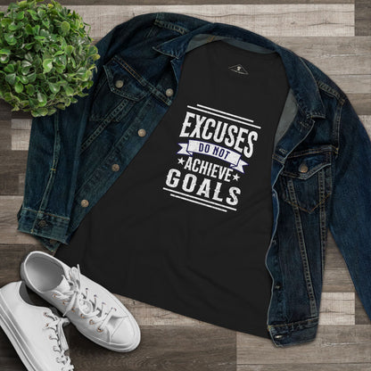 Excuses Do Not Achieve Goals Black Womens T-Shirt