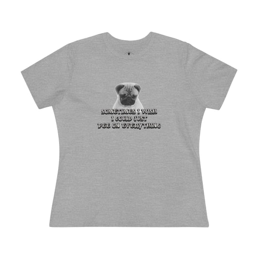 Pee On Everything Grey Womens T-Shirt