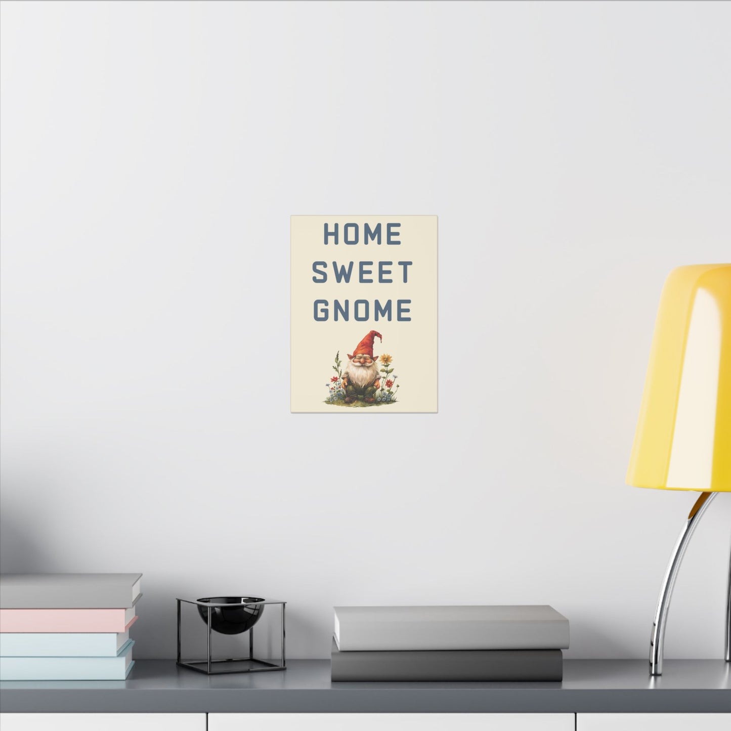 Home Sweet Gnome Tan Wall Canvas