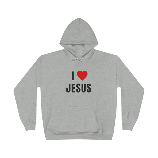 I Love Jesus Grey Hoodie