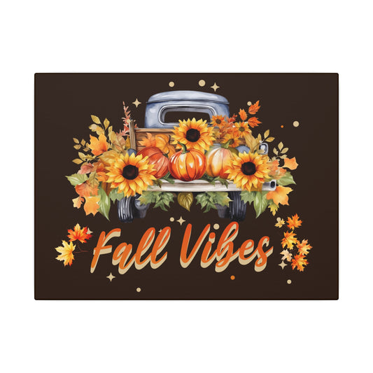 Fall Vibes Brown Wall Canvas
