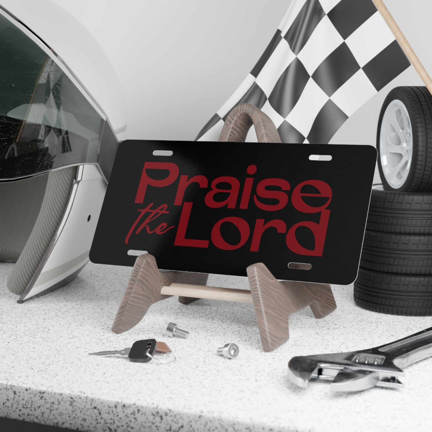 Praise The Lord Black Vanity License Plate