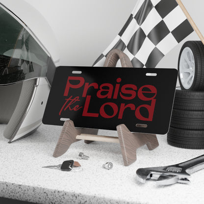 Praise The Lord Black Vanity License Plate