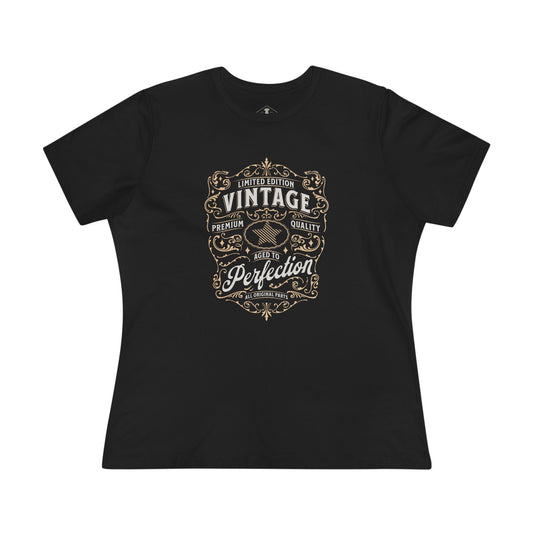 Vintage Perfection Black Womens T-Shirt