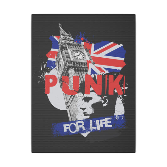Punk For Life Black Wall Canvas