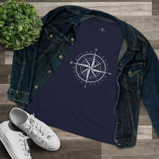 Compass Navy Womens T-Shirt