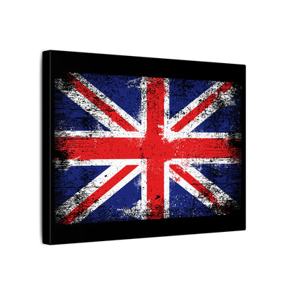 Union Jack UK Flag Black Wall Canvas