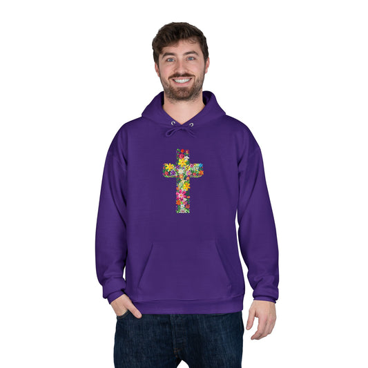 Floral Cross Purple Hoodie