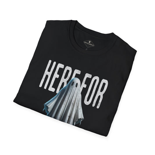 Here For The Boos Halloween Black T-Shirt