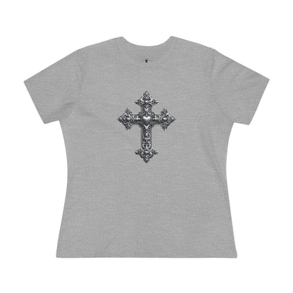 Ornamental Cross Grey Womens T-Shirt