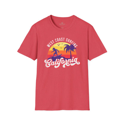 California Surfing Heather Red T-Shirt
