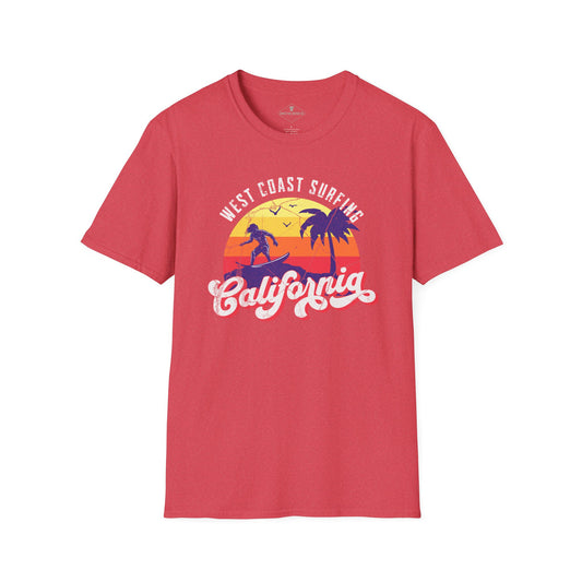 California Surfing Heather Red T-Shirt