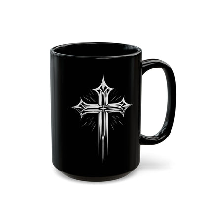Shining Cross Black Mug