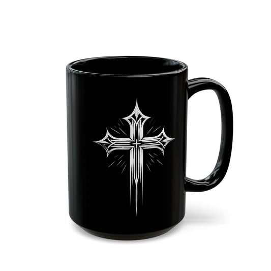 Shining Cross Black Mug