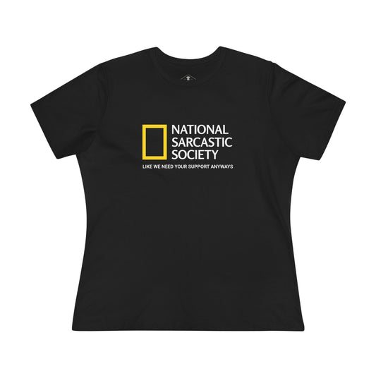 National Sarcastic Society Black Womens T-Shirt