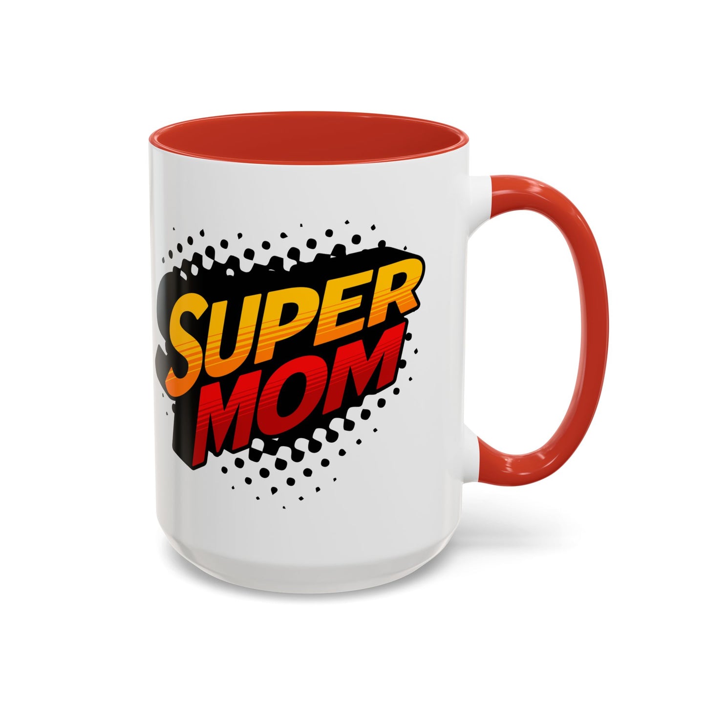Super Mom Red Accent Mug