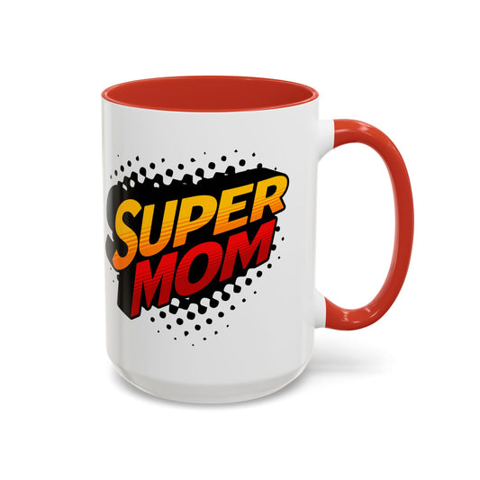 Super Mom Red Accent Mug