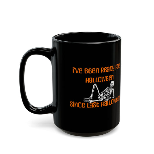 Ready For Halloween Skeleton Black Mug