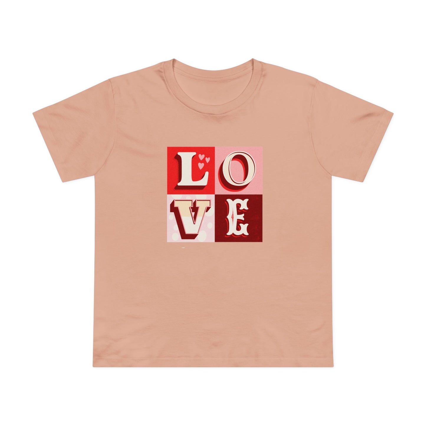 Love Blocks Pink Womens T-Shirt
