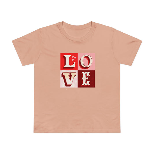Love Blocks Pink Womens T-Shirt