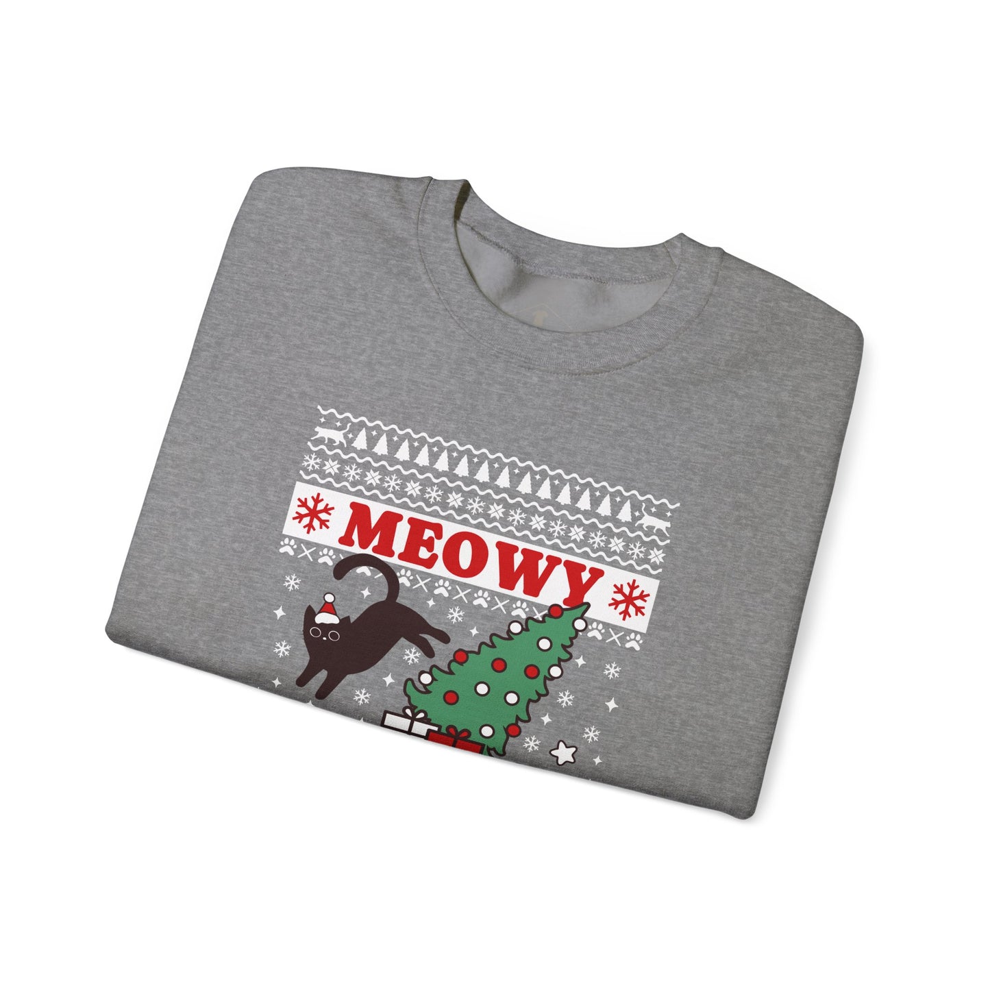 Meowy Catmas Christmas Grey Sweatshirt