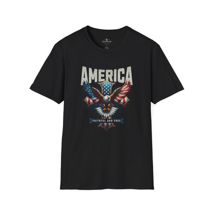 Eagle America Flag Black T-Shirt