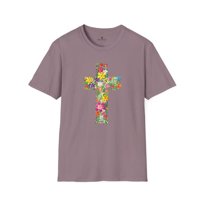 Floral Cross Lilac T-Shirt