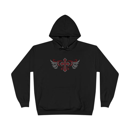 Cross Wings "Rhinestone" Black Hoodie