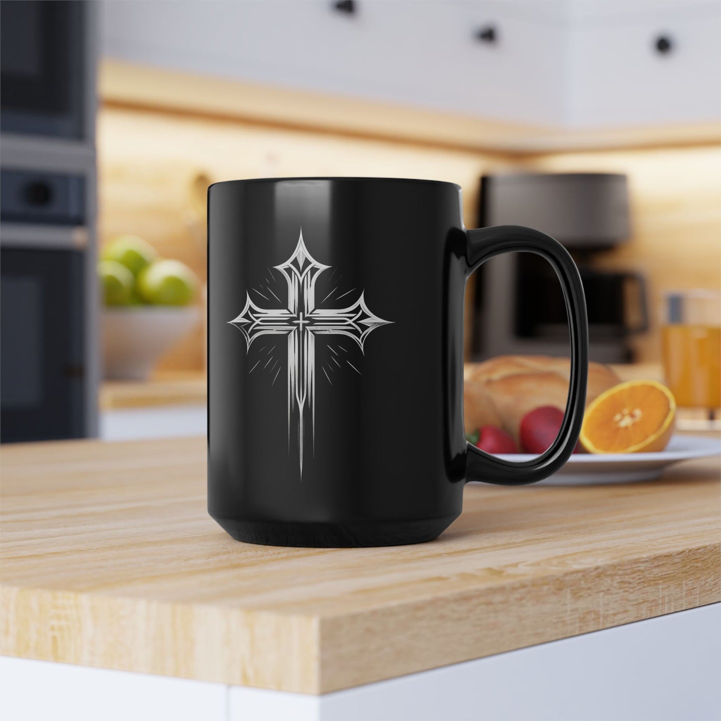 Shining Cross Black Mug