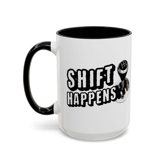 Shift Happens Black Accent Mug