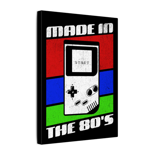 Made In The 80's Black Wall Canvas