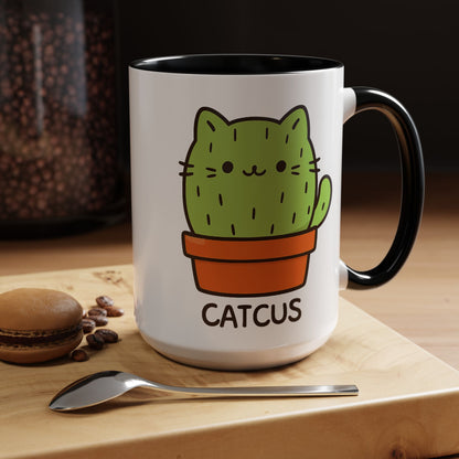 Catcus Black Accent Mug