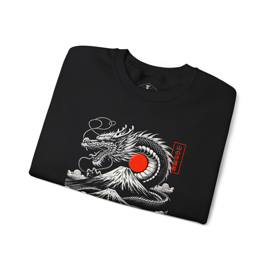 Japanese Dragon Power & Grace Black Sweatshirt