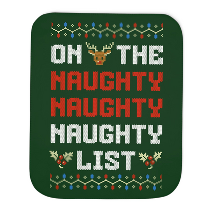 On The Naughty Christmas List Sherpa Blanket