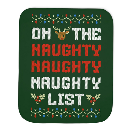 On The Naughty Christmas List Sherpa Blanket