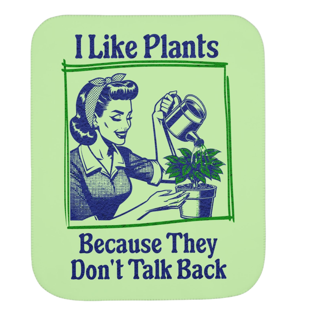 I Like Plants Sherpa Blanket