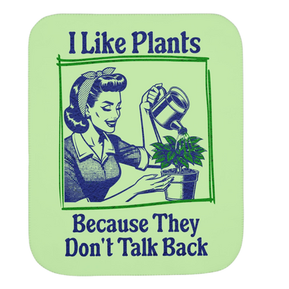 I Like Plants Sherpa Blanket