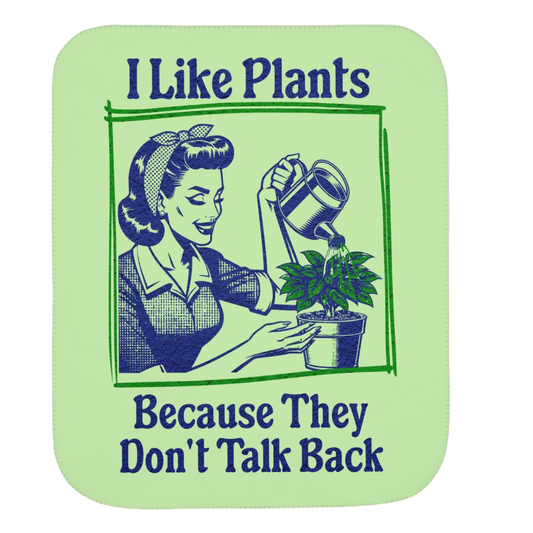 I Like Plants Sherpa Blanket